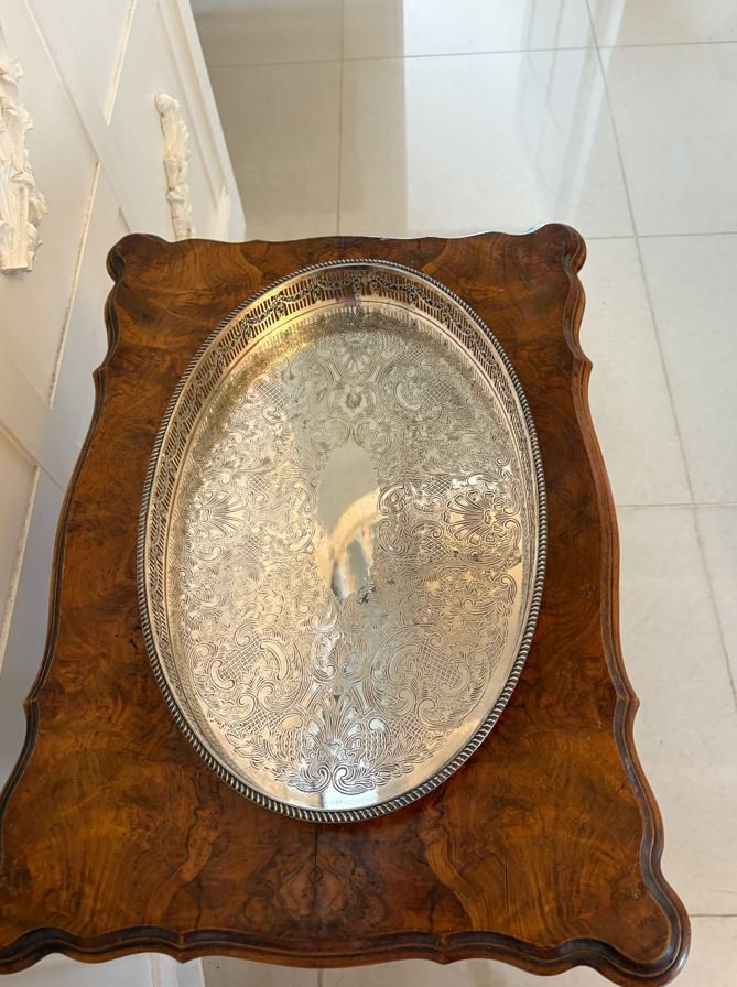 Outstanding Quality Small Antique Edwardian Silver Plated Tea Tray - Image 3